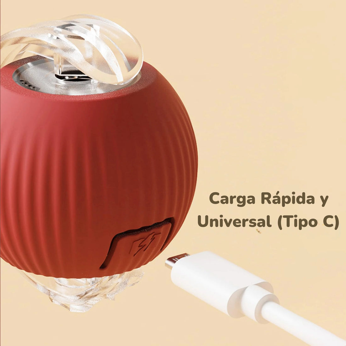 Pelota interactiva para gatos y perros · Se mueve sola, recargable USB-C