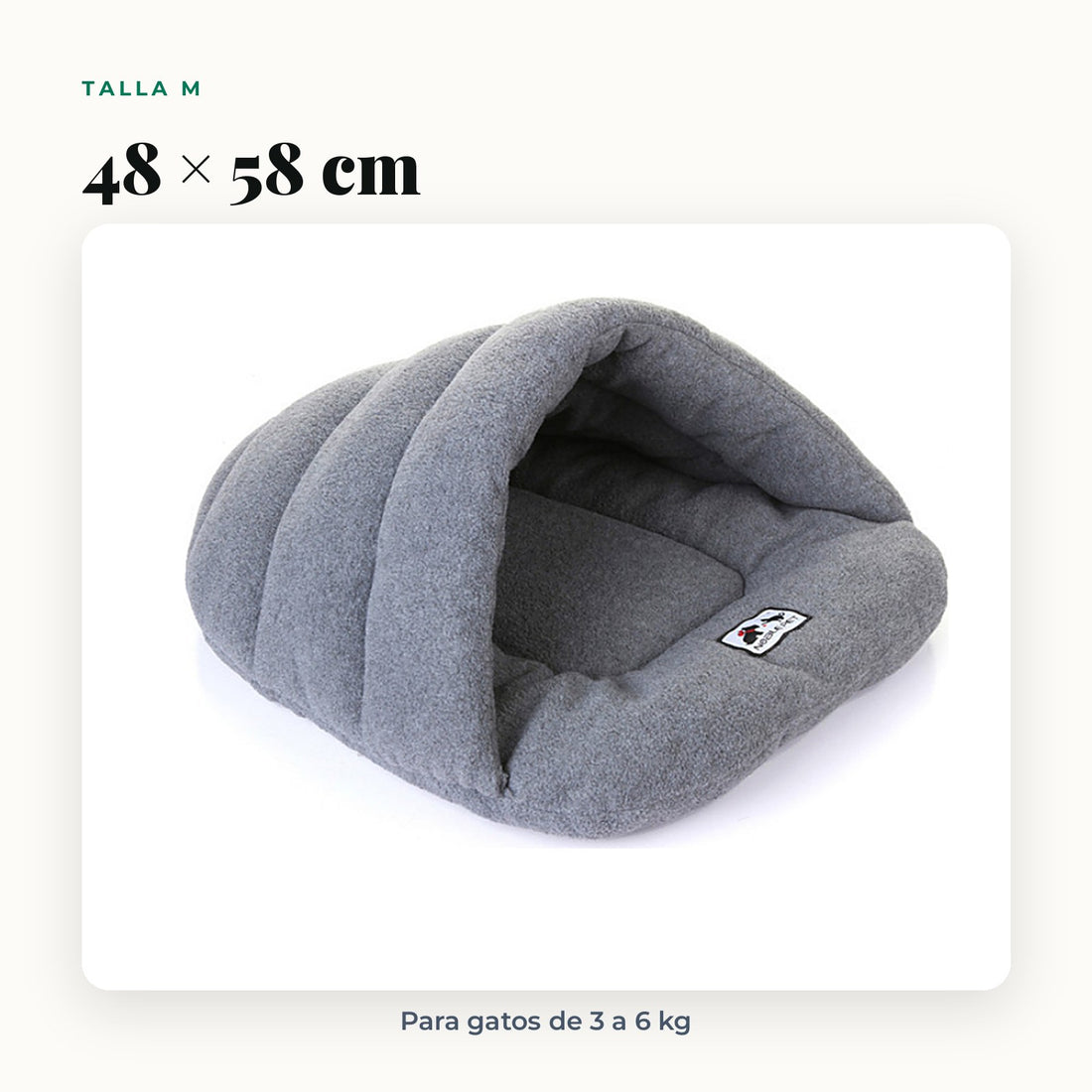 Cama Cueva de Felpa para Gatos · Talla M