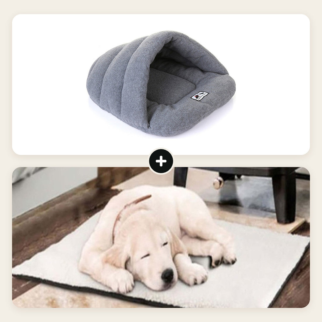 Kit Invierno Gato · Cama Cueva + Manta Autocalentable
