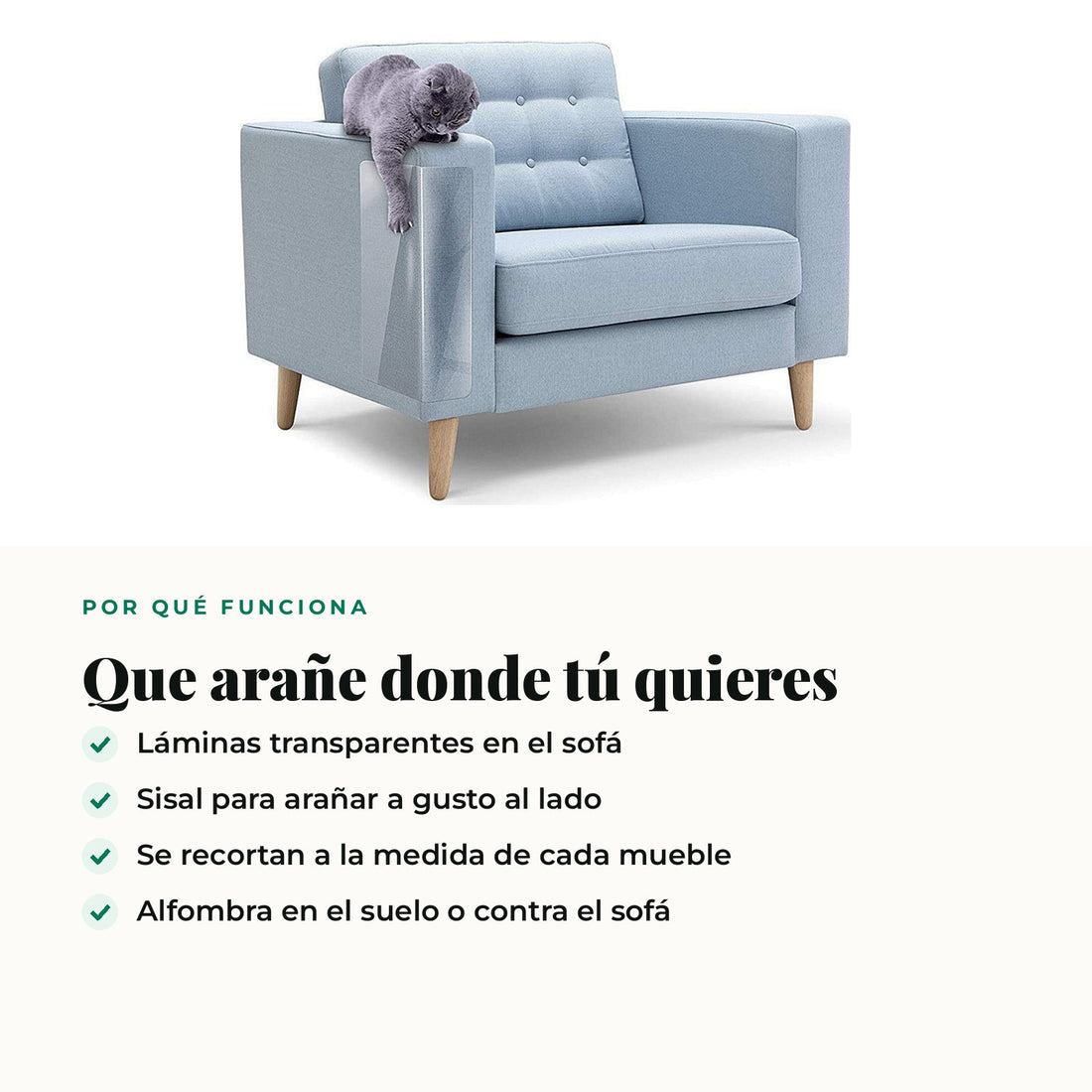 Kit Sofá a Salvo · Protector + Alfombra Rascadora