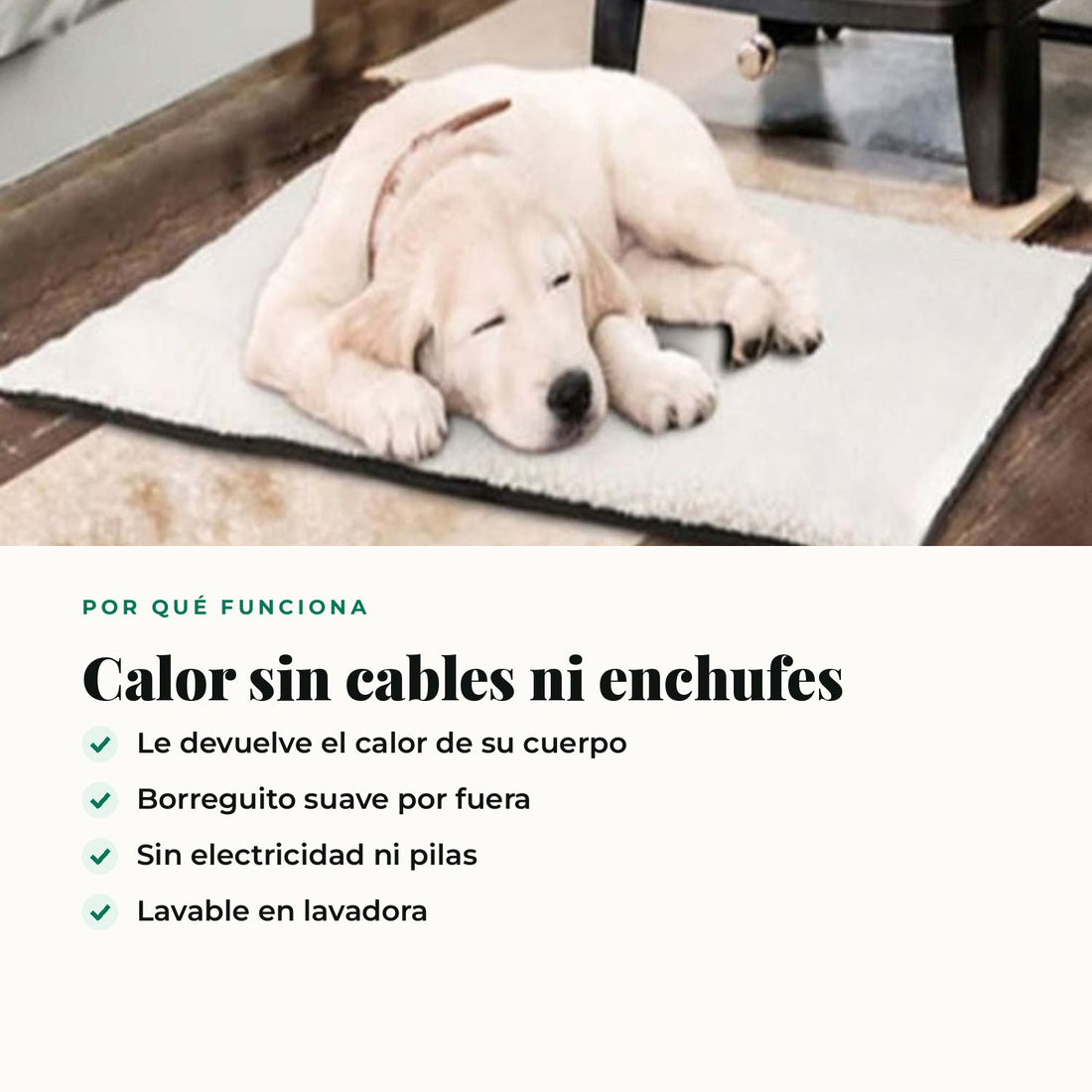 Manta Autocalentable para Gatos y Perros · Sin Cables